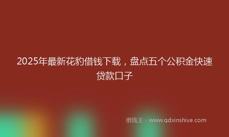 2025年最新花豹借钱下载，盘点五个公积金快速贷款口子