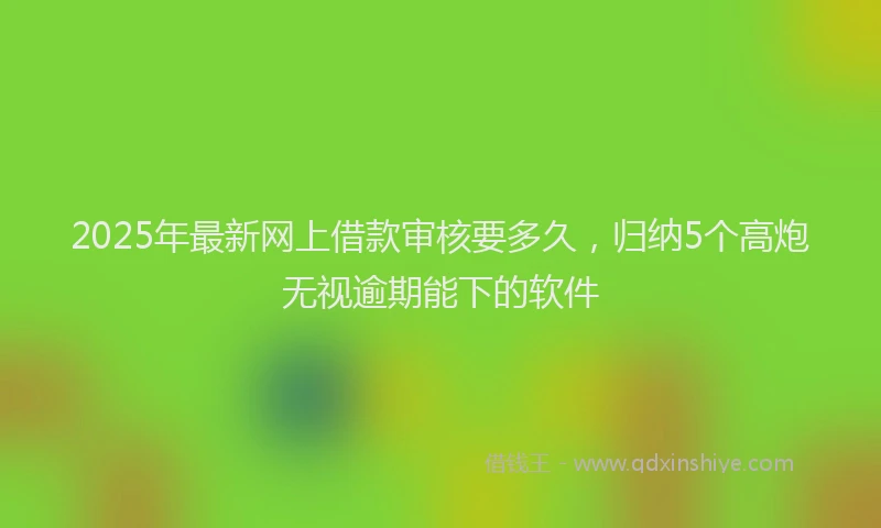 2025年最新网上借款审核要多久，归纳5个高炮无视逾期能下的软件