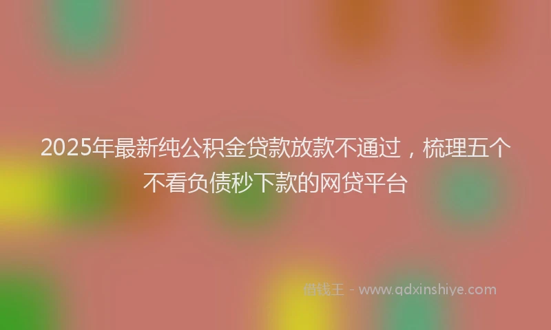 2025年最新纯公积金贷款放款不通过，梳理五个不看负债秒下款的网贷平台