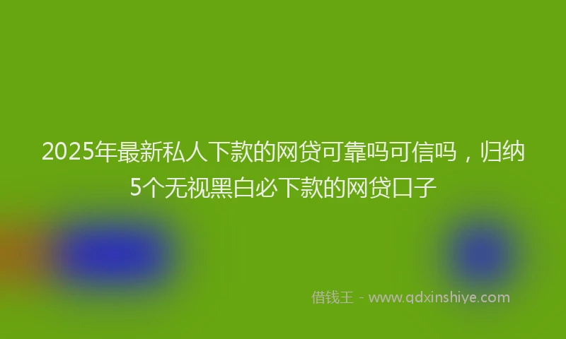 2025年最新私人下款的网贷可靠吗可信吗，归纳5个无视黑白必下款的网贷口子