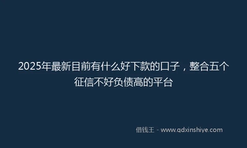 2025年最新目前有什么好下款的口子，整合五个征信不好负债高的平台