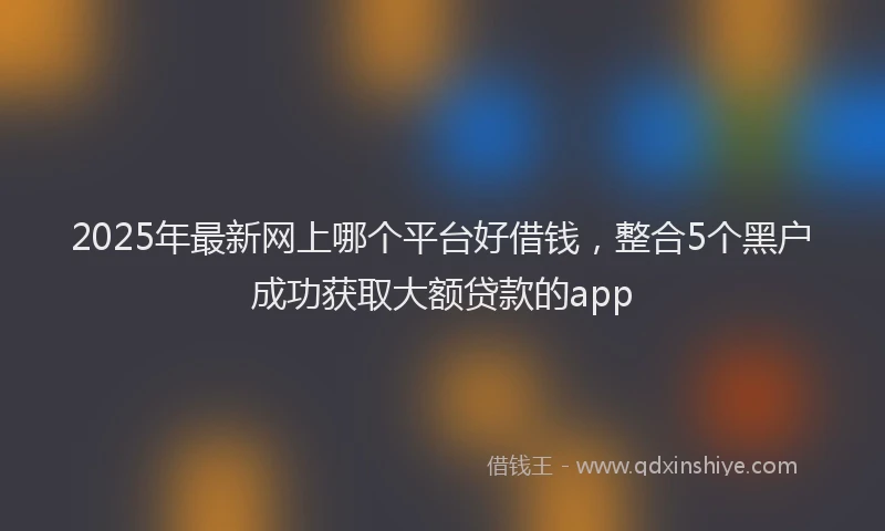 2025年最新网上哪个平台好借钱，整合5个黑户成功获取大额贷款的app