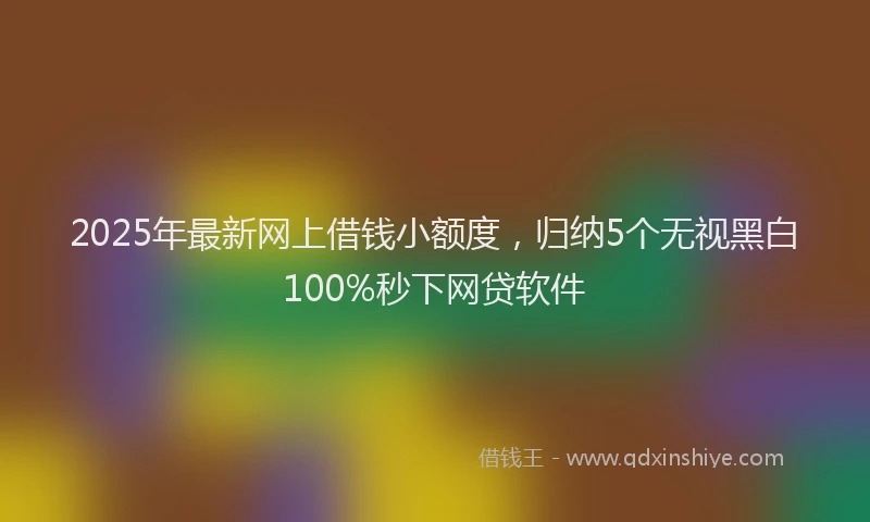 2025年最新网上借钱小额度，归纳5个无视黑白100%秒下网贷软件
