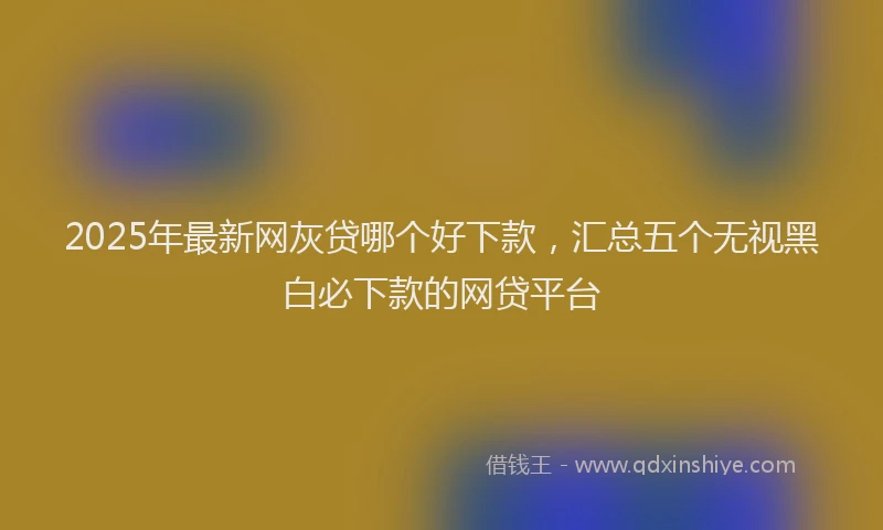 2025年最新网灰贷哪个好下款，汇总五个无视黑白必下款的网贷平台