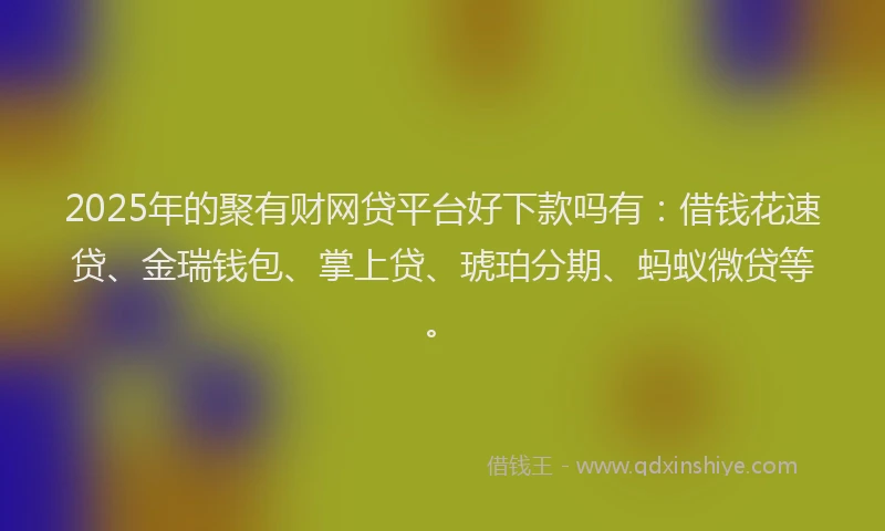 2025年的聚有财网贷平台好下款吗有：借钱花速贷、金瑞钱包、掌上贷、琥珀分期、蚂蚁微贷等。