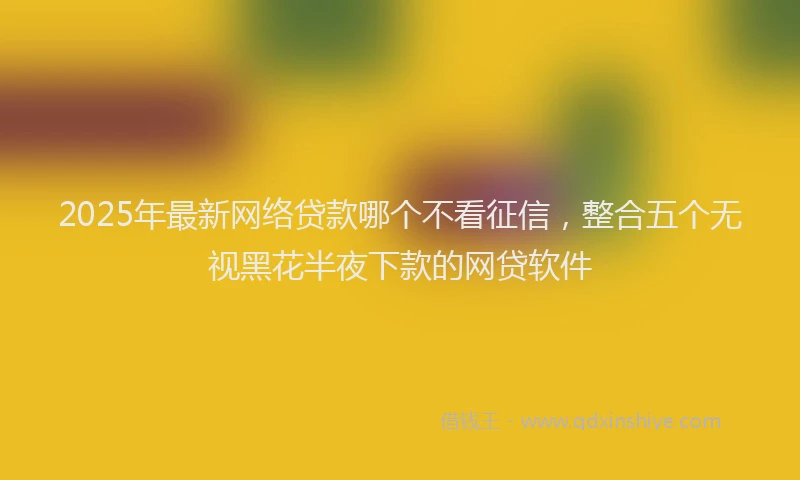 2025年最新网络贷款哪个不看征信，整合五个无视黑花半夜下款的网贷软件