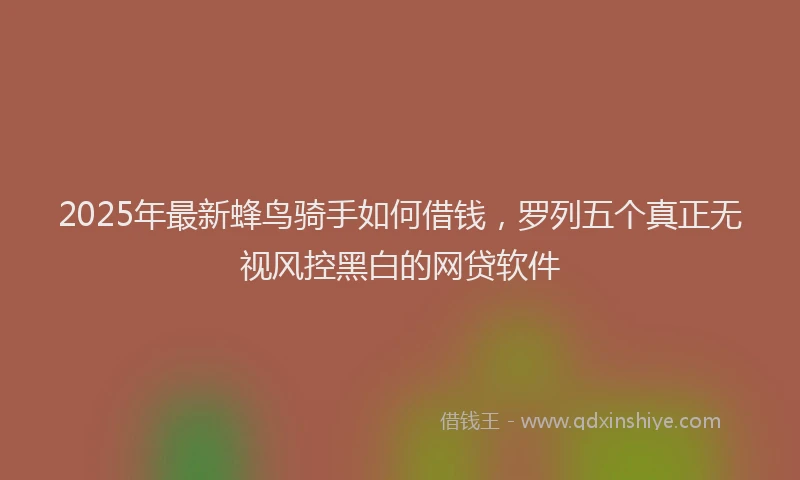 2025年最新蜂鸟骑手如何借钱，罗列五个真正无视风控黑白的网贷软件