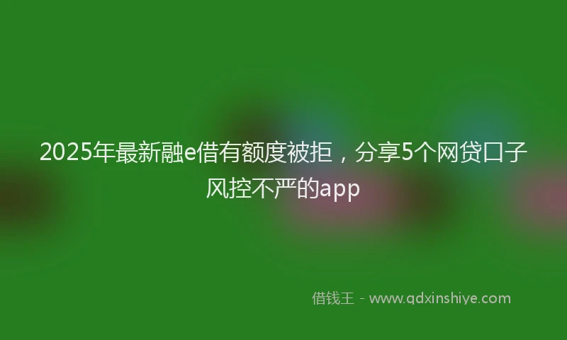 2025年最新融e借有额度被拒，分享5个网贷口子风控不严的app