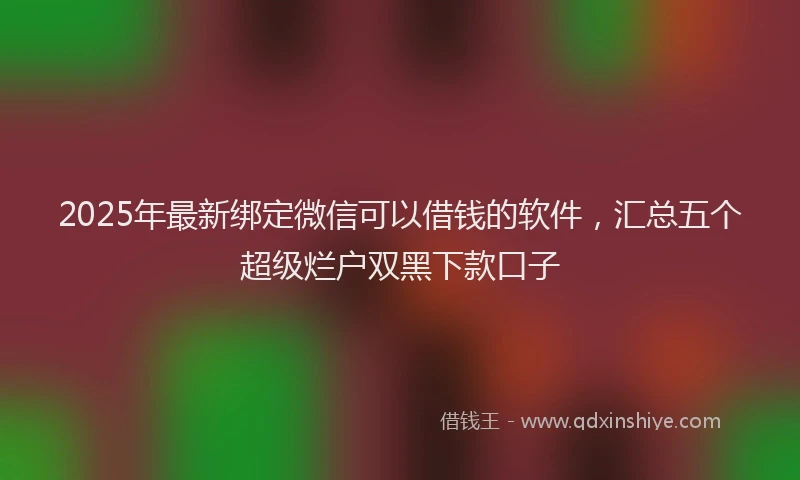 2025年最新绑定微信可以借钱的软件，汇总五个超级烂户双黑下款口子