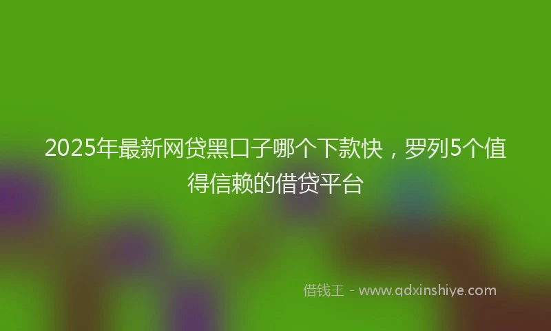 2025年最新网贷黑口子哪个下款快，罗列5个值得信赖的借贷平台