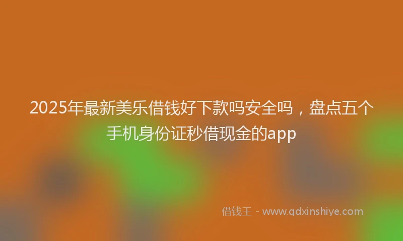 2025年最新美乐借钱好下款吗安全吗，盘点五个手机身份证秒借现金的app