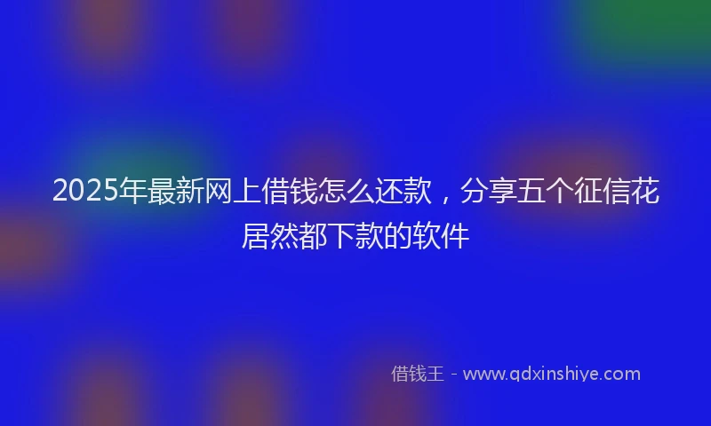 2025年最新网上借钱怎么还款，分享五个征信花居然都下款的软件