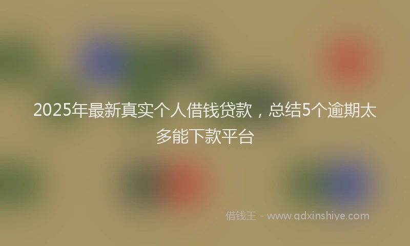 2025年最新真实个人借钱贷款，总结5个逾期太多能下款平台