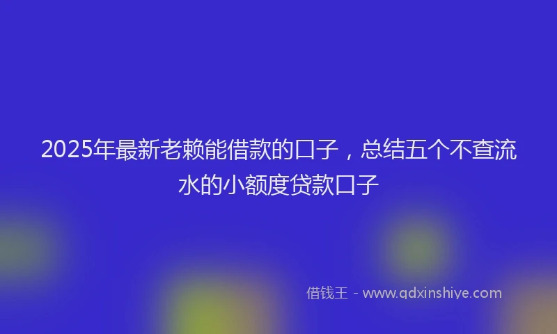 2025年最新老赖能借款的口子，总结五个不查流水的小额度贷款口子