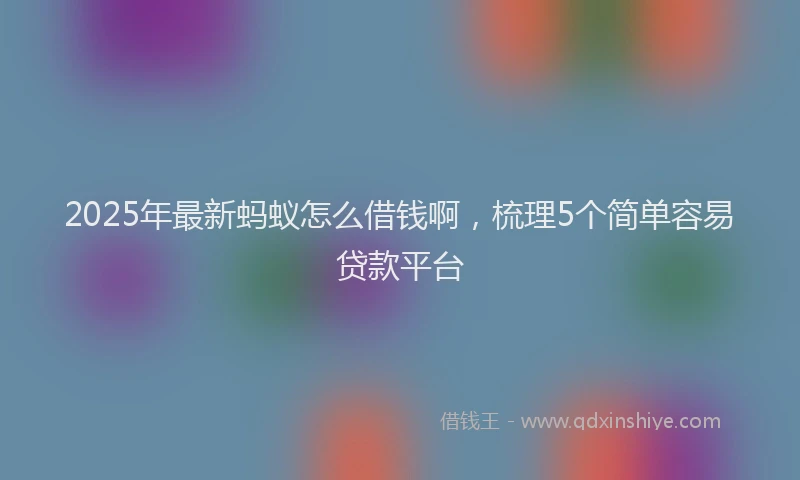 2025年最新蚂蚁怎么借钱啊，梳理5个简单容易贷款平台