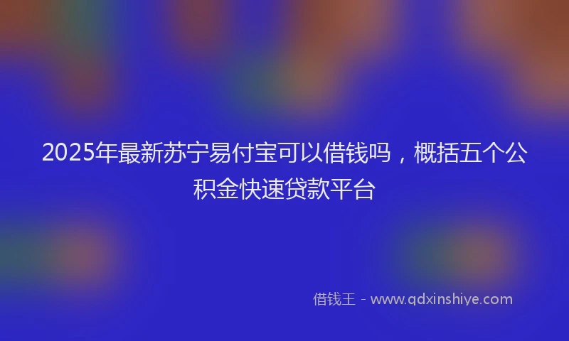 2025年最新苏宁易付宝可以借钱吗，概括五个公积金快速贷款平台