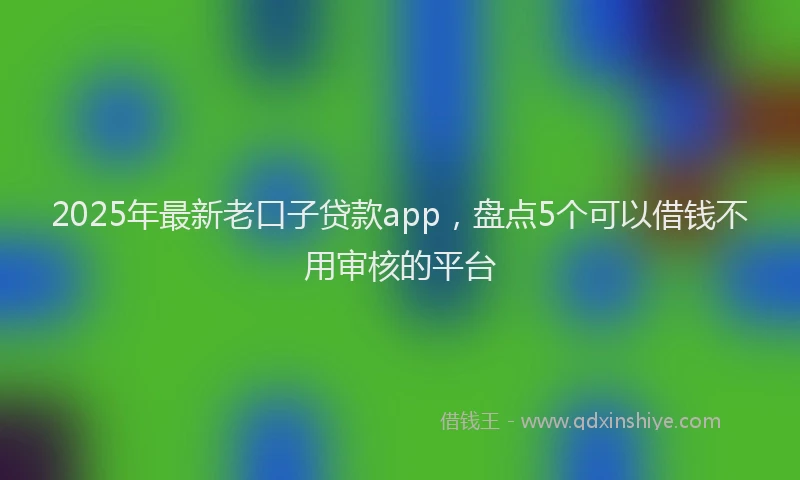 2025年最新老口子贷款app，盘点5个可以借钱不用审核的平台