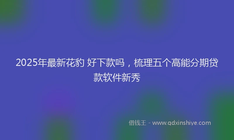 2025年最新花豹 好下款吗，梳理五个高能分期贷款软件新秀