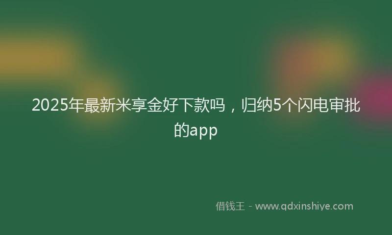 2025年最新米享金好下款吗，归纳5个闪电审批的app