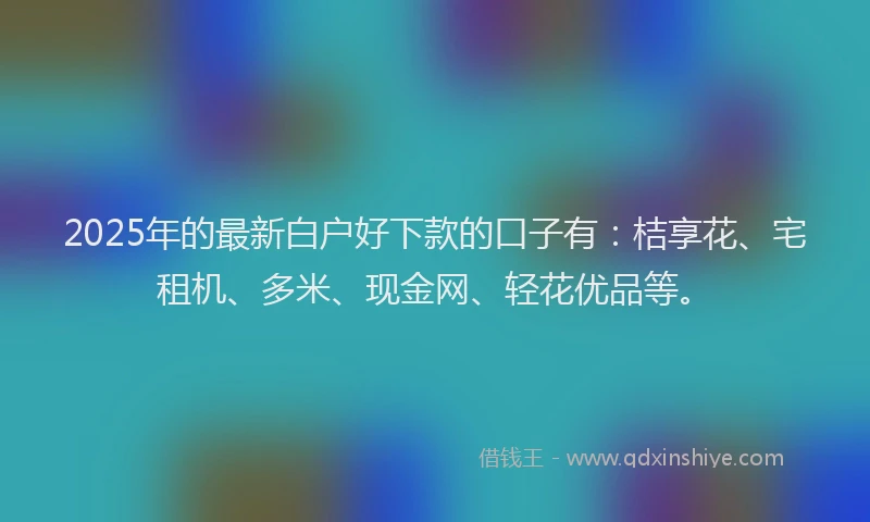 2025年的最新白户好下款的口子有：桔享花、宅租机、多米、现金网、轻花优品等。