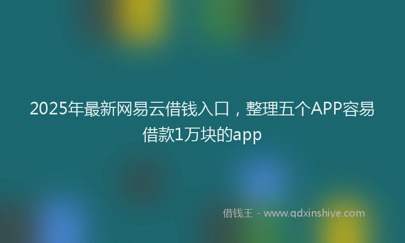 2025年最新网易云借钱入口，整理五个APP容易借款1万块的app