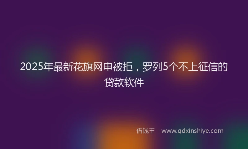 2025年最新花旗网申被拒，罗列5个不上征信的贷款软件
