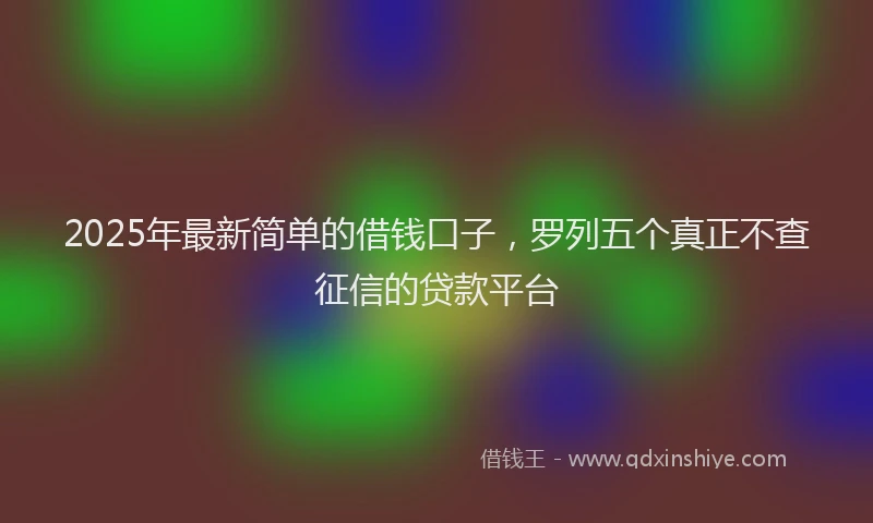 2025年最新简单的借钱口子，罗列五个真正不查征信的贷款平台