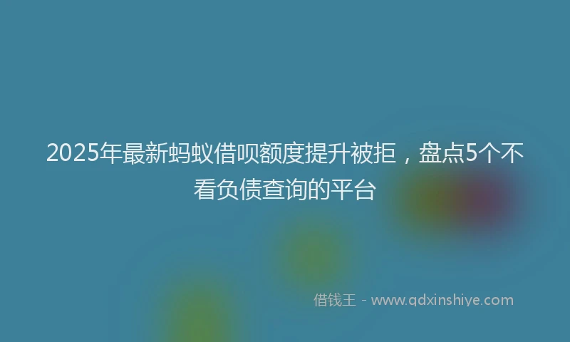 2025年最新蚂蚁借呗额度提升被拒，盘点5个不看负债查询的平台