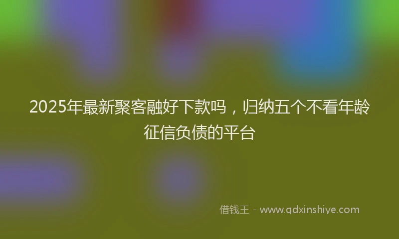 2025年最新聚客融好下款吗，归纳五个不看年龄征信负债的平台