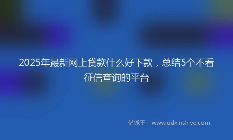 2025年最新网上贷款什么好下款，总结5个不看征信查询的平台