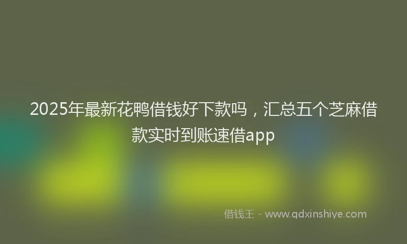 2025年最新花鸭借钱好下款吗，汇总五个芝麻借款实时到账速借app