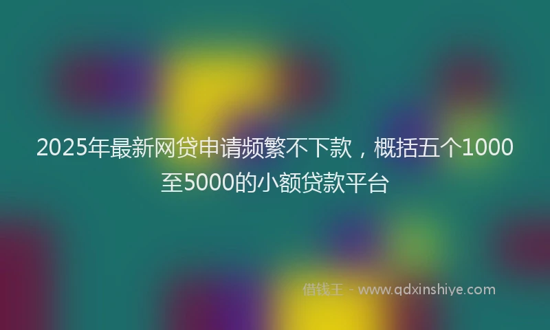 2025年最新网贷申请频繁不下款，概括五个1000至5000的小额贷款平台
