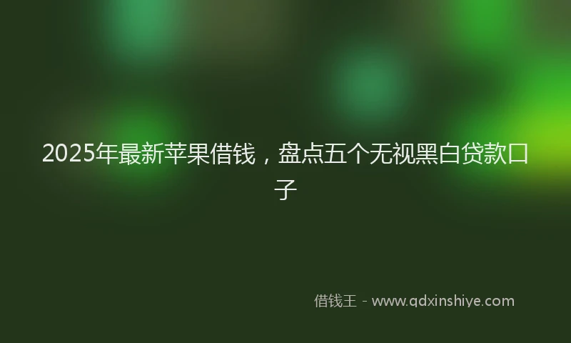 2025年最新苹果借钱，盘点五个无视黑白贷款口子