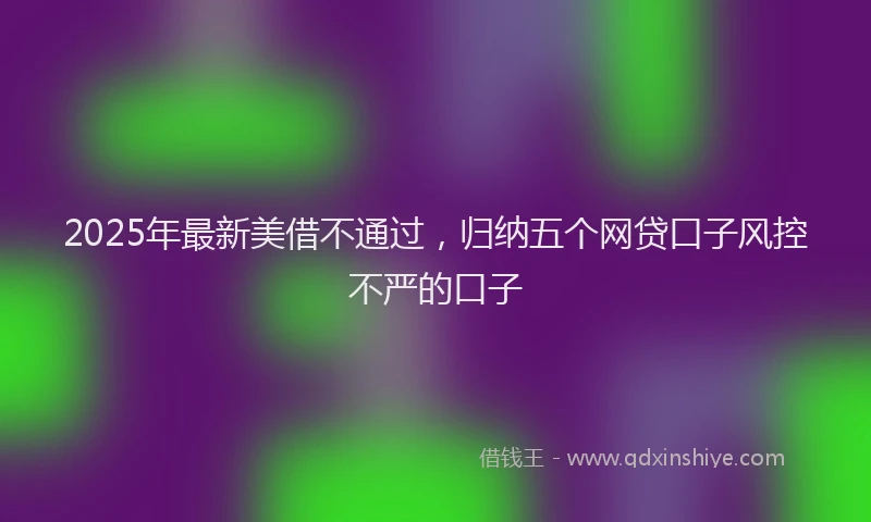 2025年最新美借不通过，归纳五个网贷口子风控不严的口子