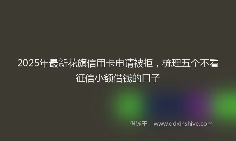 2025年最新花旗信用卡申请被拒，梳理五个不看征信小额借钱的口子