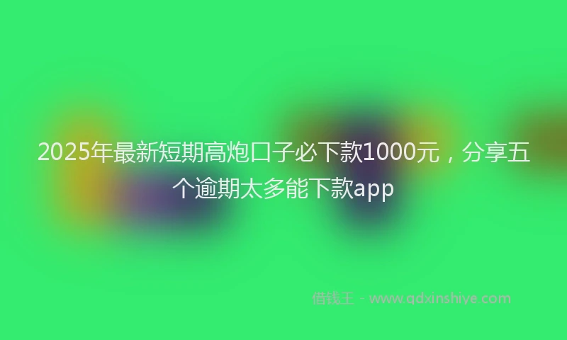 2025年最新短期高炮口子必下款1000元，分享五个逾期太多能下款app