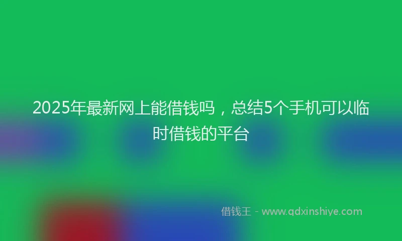 2025年最新网上能借钱吗，总结5个手机可以临时借钱的平台