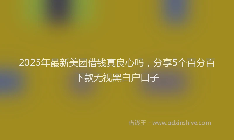 2025年最新美团借钱真良心吗，分享5个百分百下款无视黑白户口子