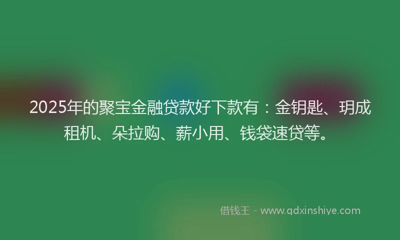 2025年的聚宝金融贷款好下款有：金钥匙、玥成租机、朵拉购、薪小用、钱袋速贷等。