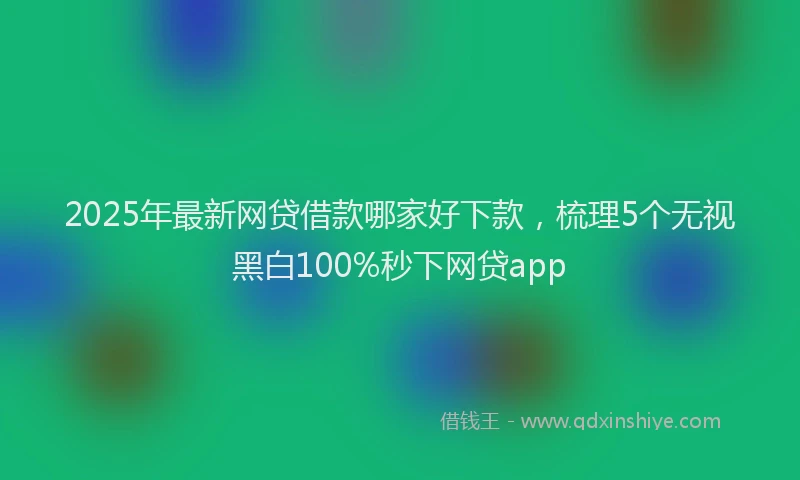 2025年最新网贷借款哪家好下款，梳理5个无视黑白100%秒下网贷app