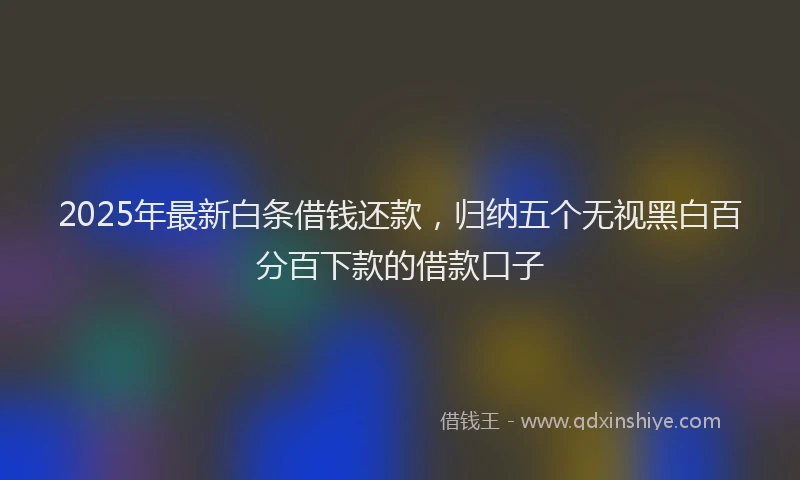 2025年最新白条借钱还款，归纳五个无视黑白百分百下款的借款口子