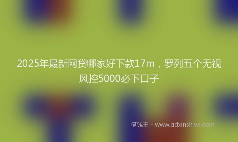 2025年最新网贷哪家好下款17m，罗列五个无视风控5000必下口子