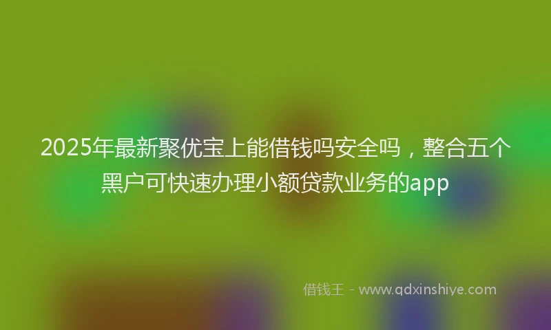 2025年最新聚优宝上能借钱吗安全吗，整合五个黑户可快速办理小额贷款业务的app