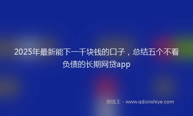 2025年最新能下一千块钱的口子，总结五个不看负债的长期网贷app