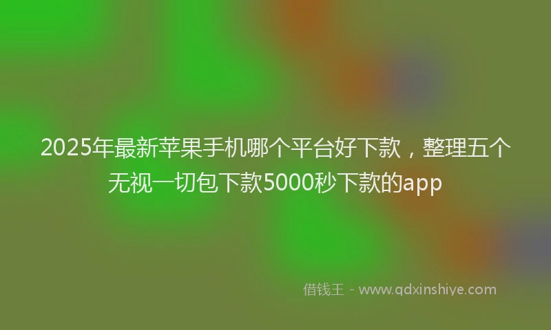 2025年最新苹果手机哪个平台好下款，整理五个无视一切包下款5000秒下款的app