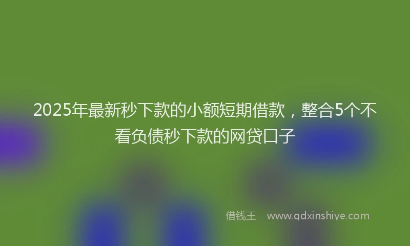 2025年最新秒下款的小额短期借款，整合5个不看负债秒下款的网贷口子