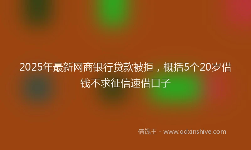 2025年最新网商银行贷款被拒，概括5个20岁借钱不求征信速借口子