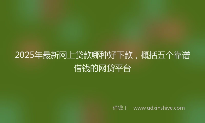 2025年最新网上贷款哪种好下款，概括五个靠谱借钱的网贷平台
