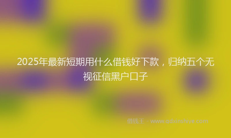 2025年最新短期用什么借钱好下款，归纳五个无视征信黑户口子