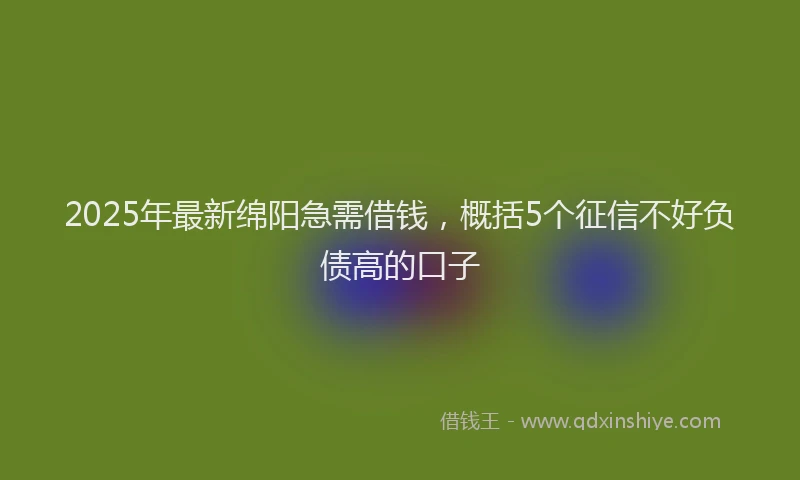 2025年最新绵阳急需借钱，概括5个征信不好负债高的口子